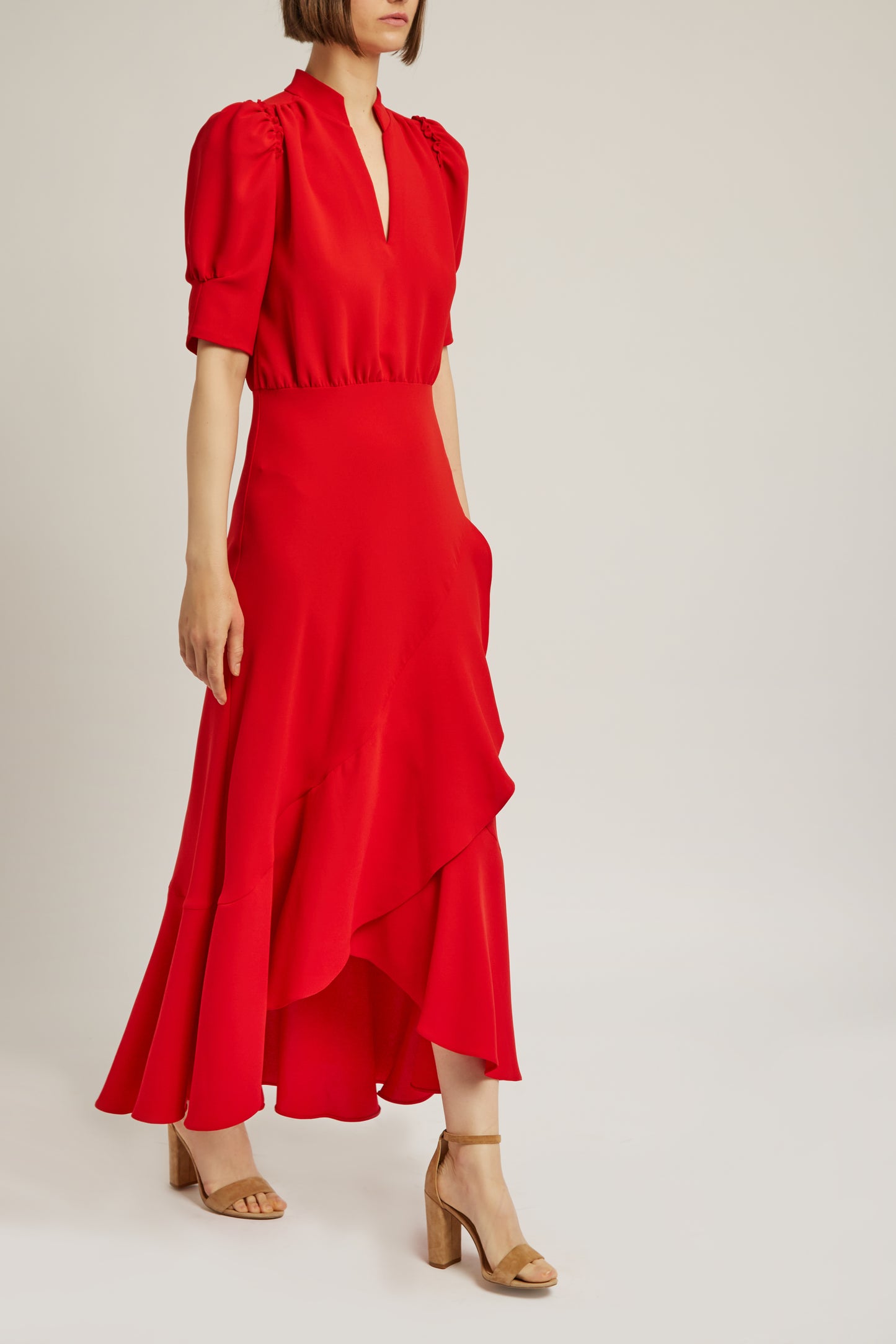 VESTIDO CREPE ROJO