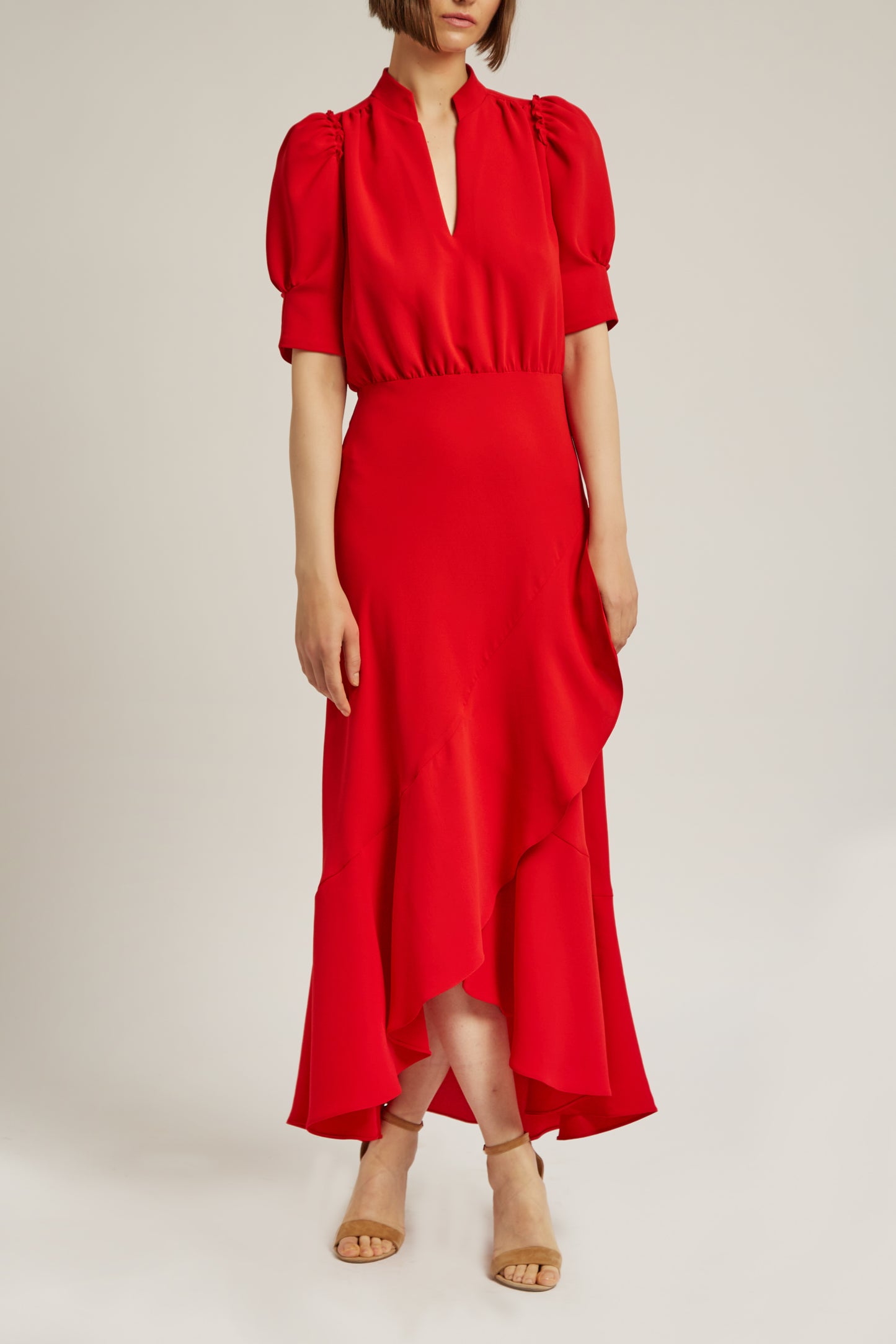 VESTIDO CREPE ROJO