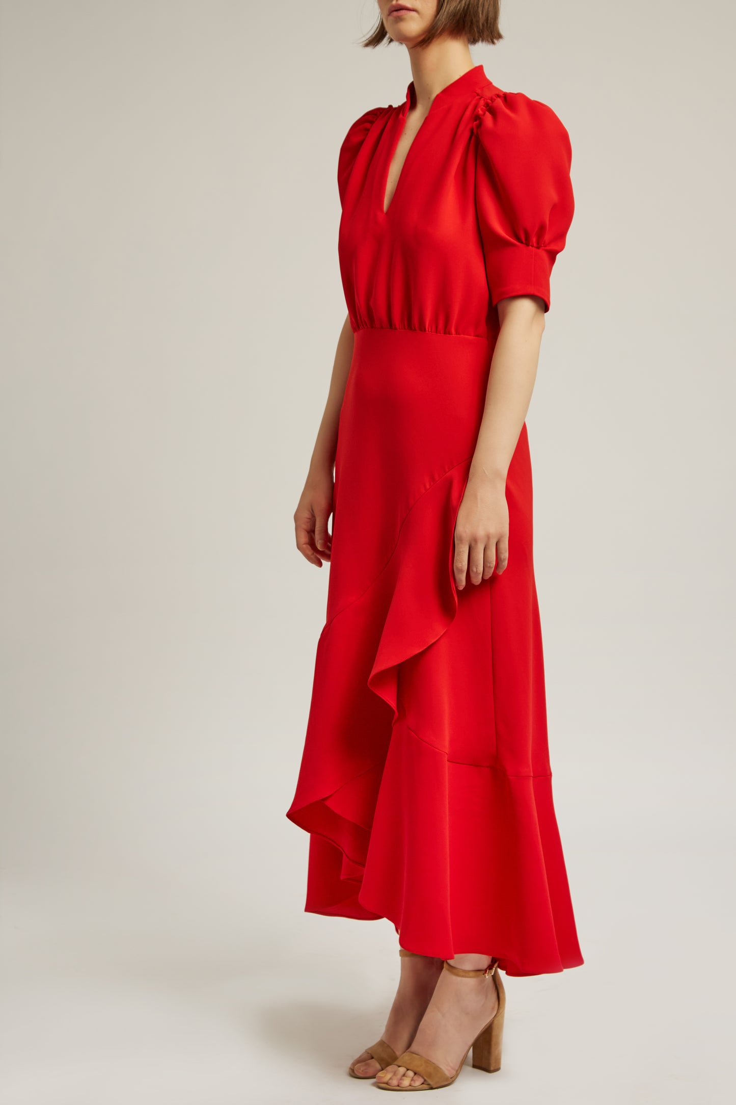 VESTIDO CREPE ROJO