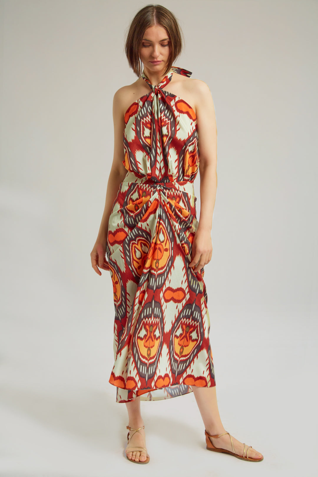 VESTIDO HALTER NARANJA