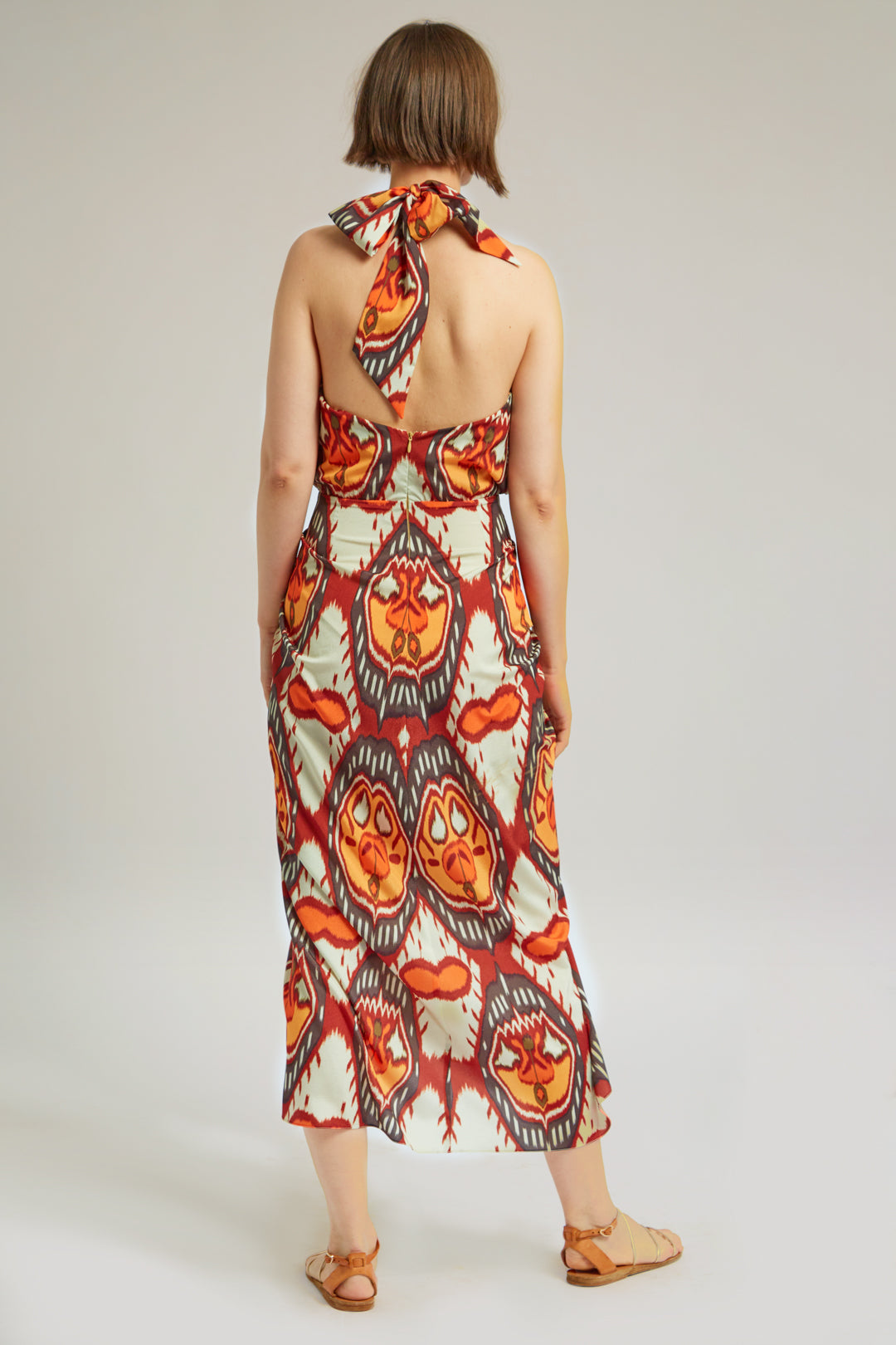 VESTIDO HALTER NARANJA
