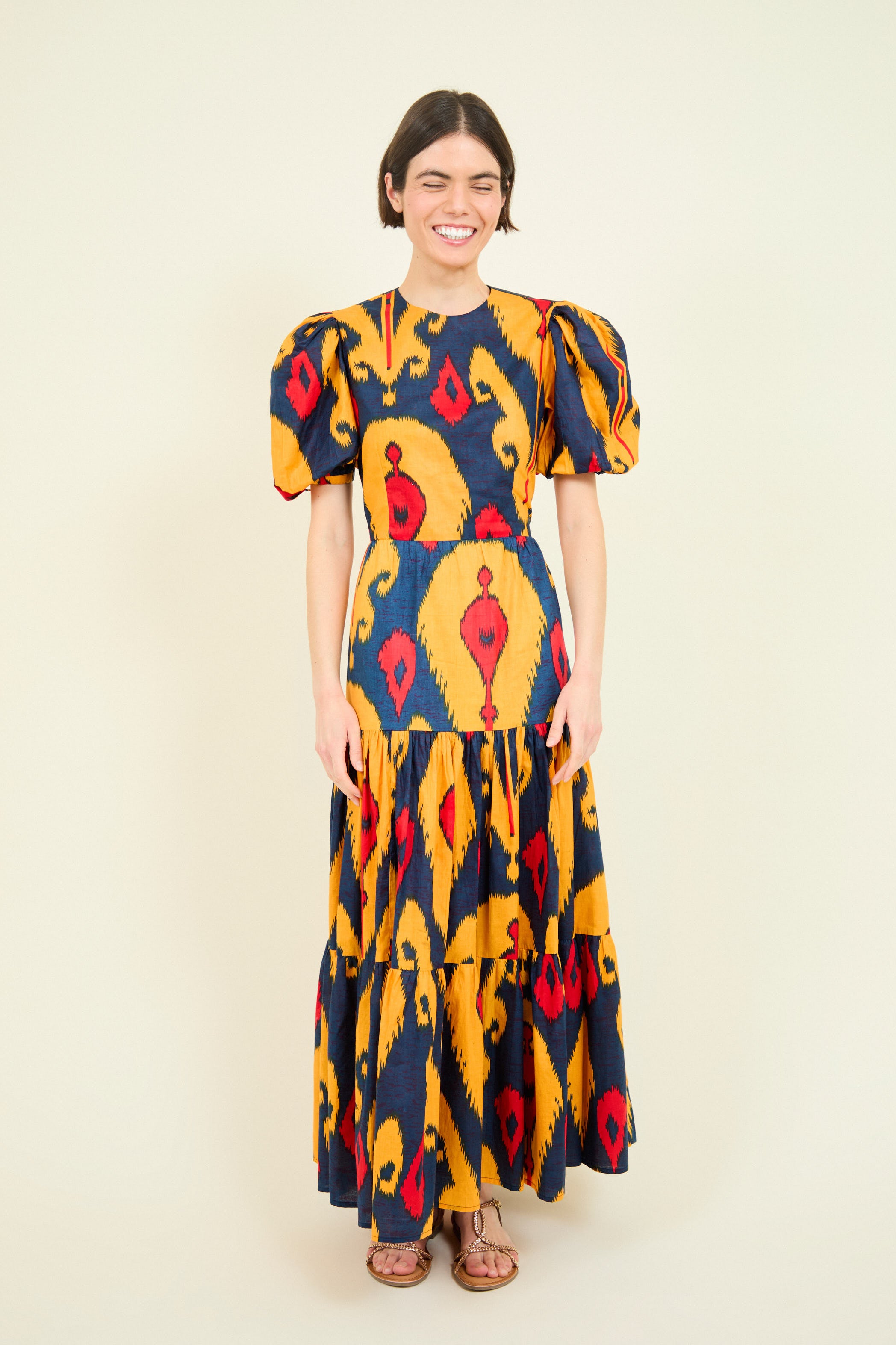 GABRIELLA IKAT ORANGE DRESS