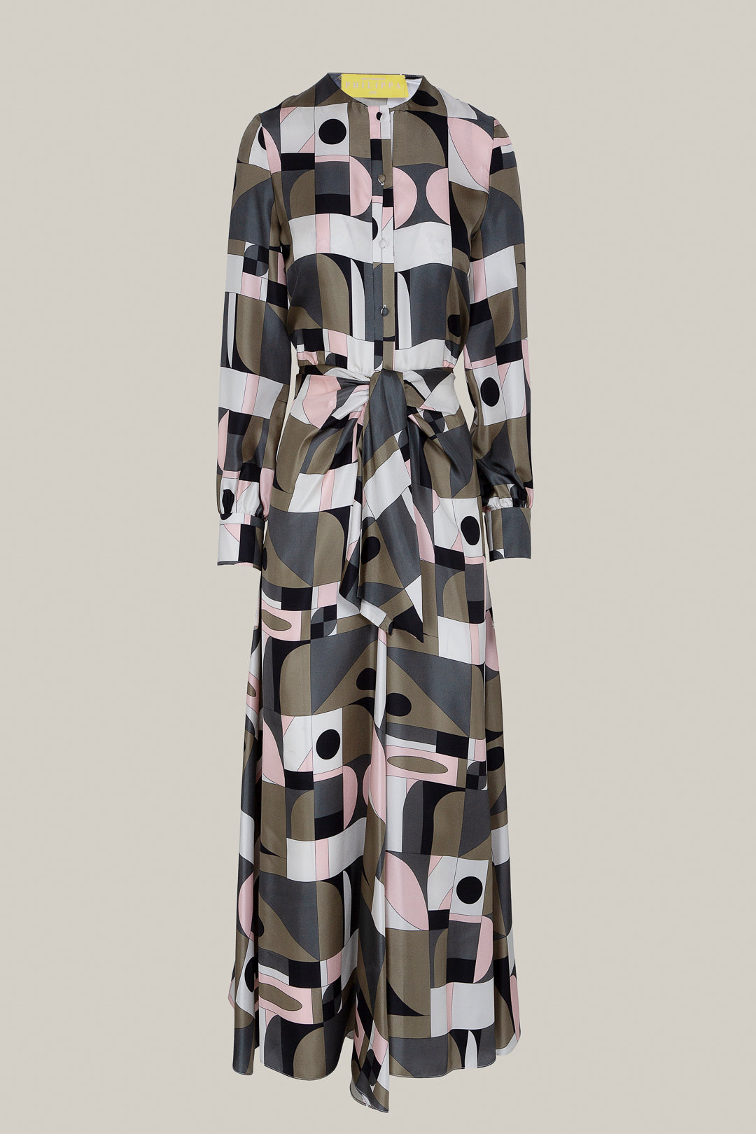 VESTIDO GEOMÉTRICO KAKI