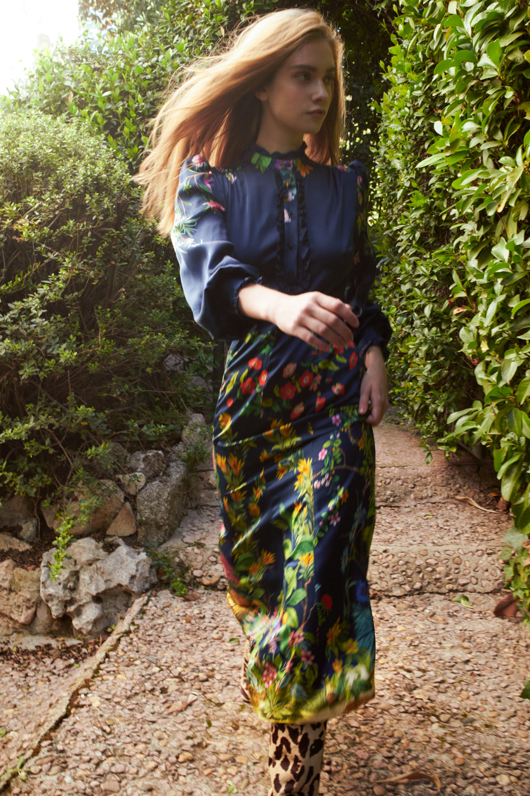 CAMISERO SATÉN JARDIN