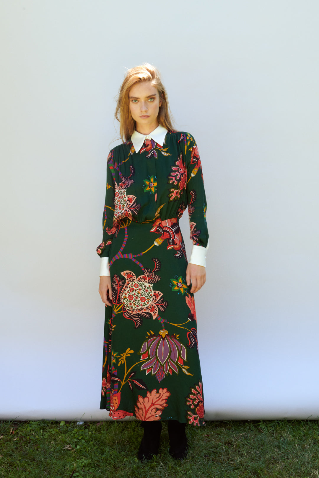 VESTIDO CAMISERO MAXI FLOR