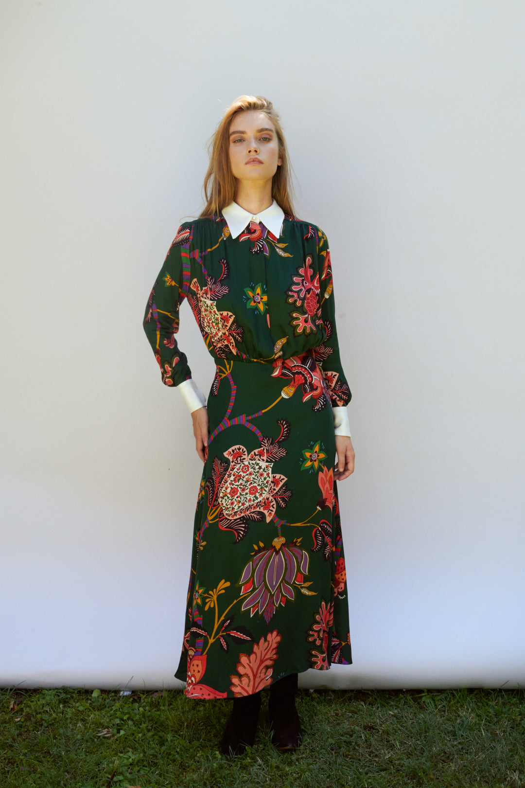 VESTIDO CAMISERO MAXI FLOR