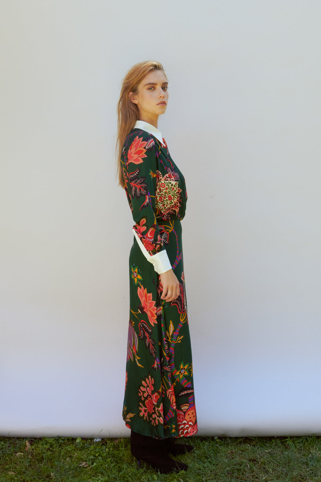 VESTIDO CAMISERO MAXI FLOR