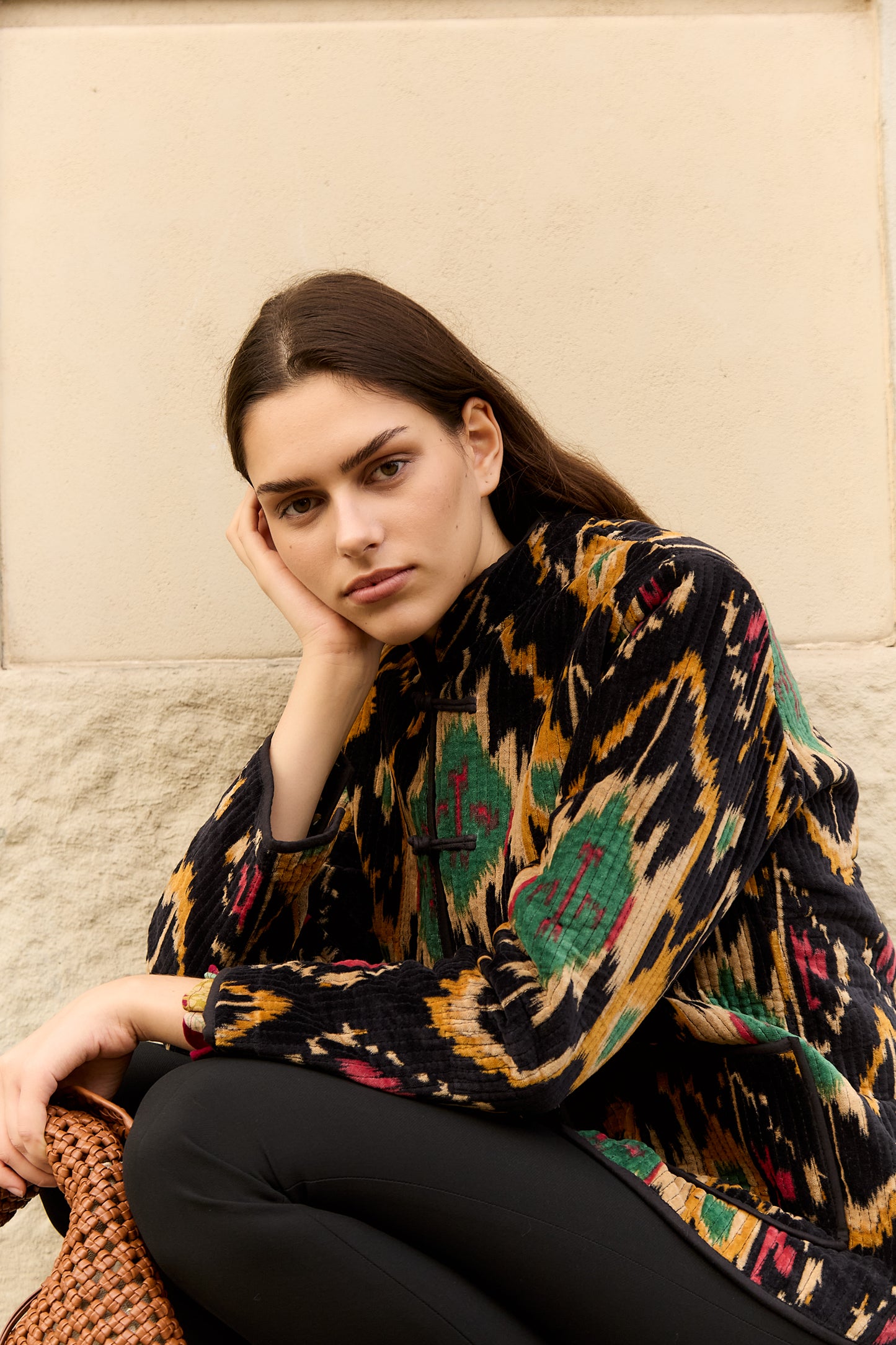 BLACK VELVET IKAT JACKET