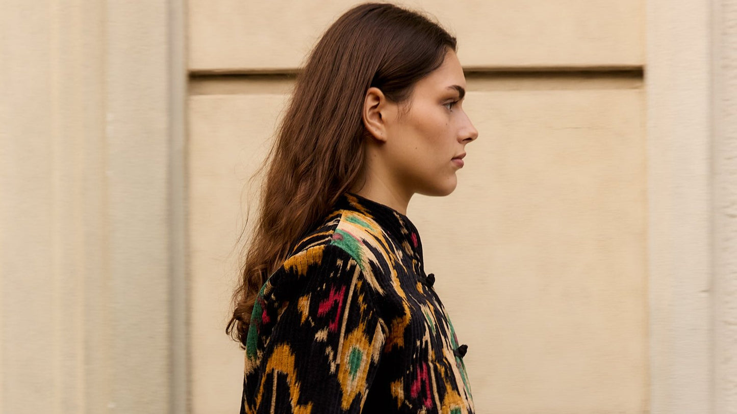 BLACK VELVET IKAT JACKET