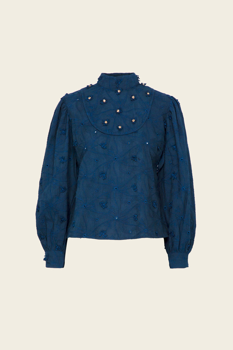 BLUSA JOHANA  AZUL MARINO