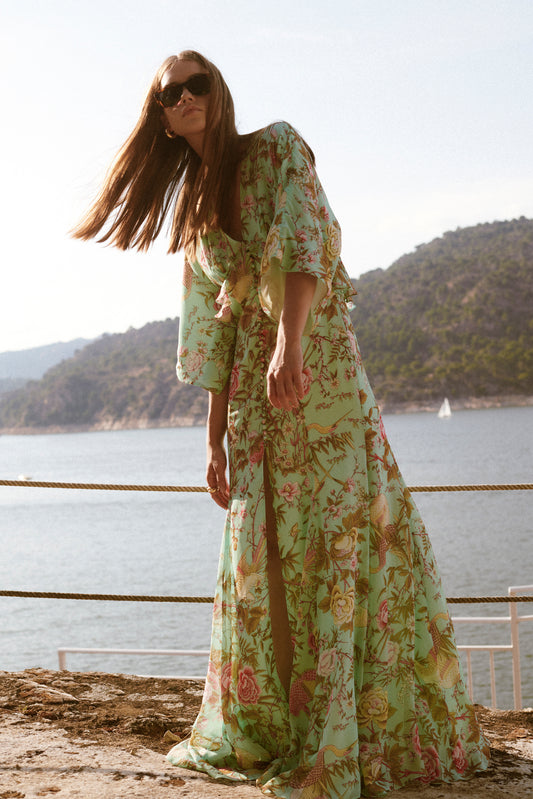 DRESS WITH FLOWER BUTTONS