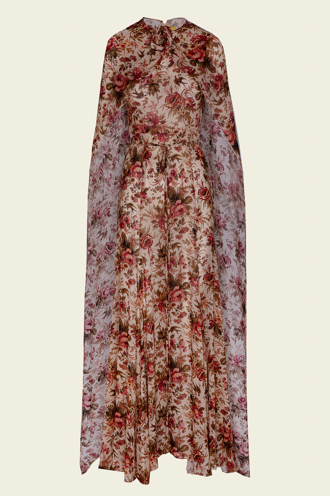 VIVIAN FLOWER CAPE MAXI DRESS