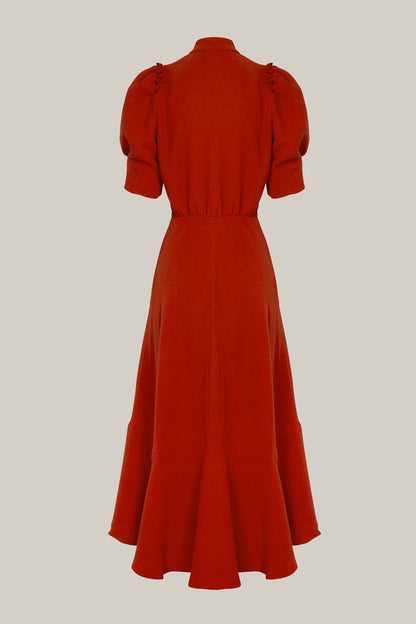 VESTIDO CREPE ROJO