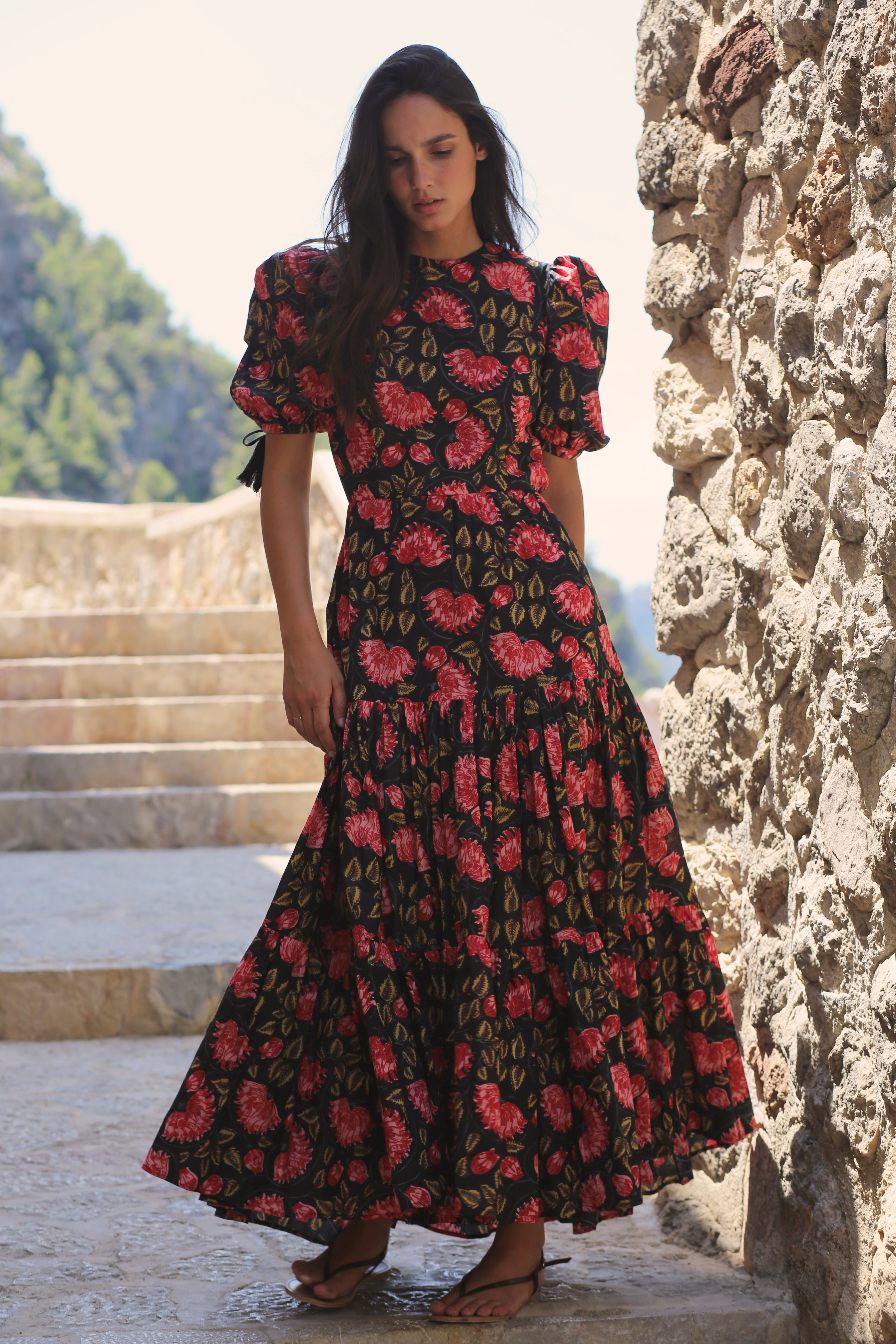 GABRIELLA PINK FLOWERS DRESS
