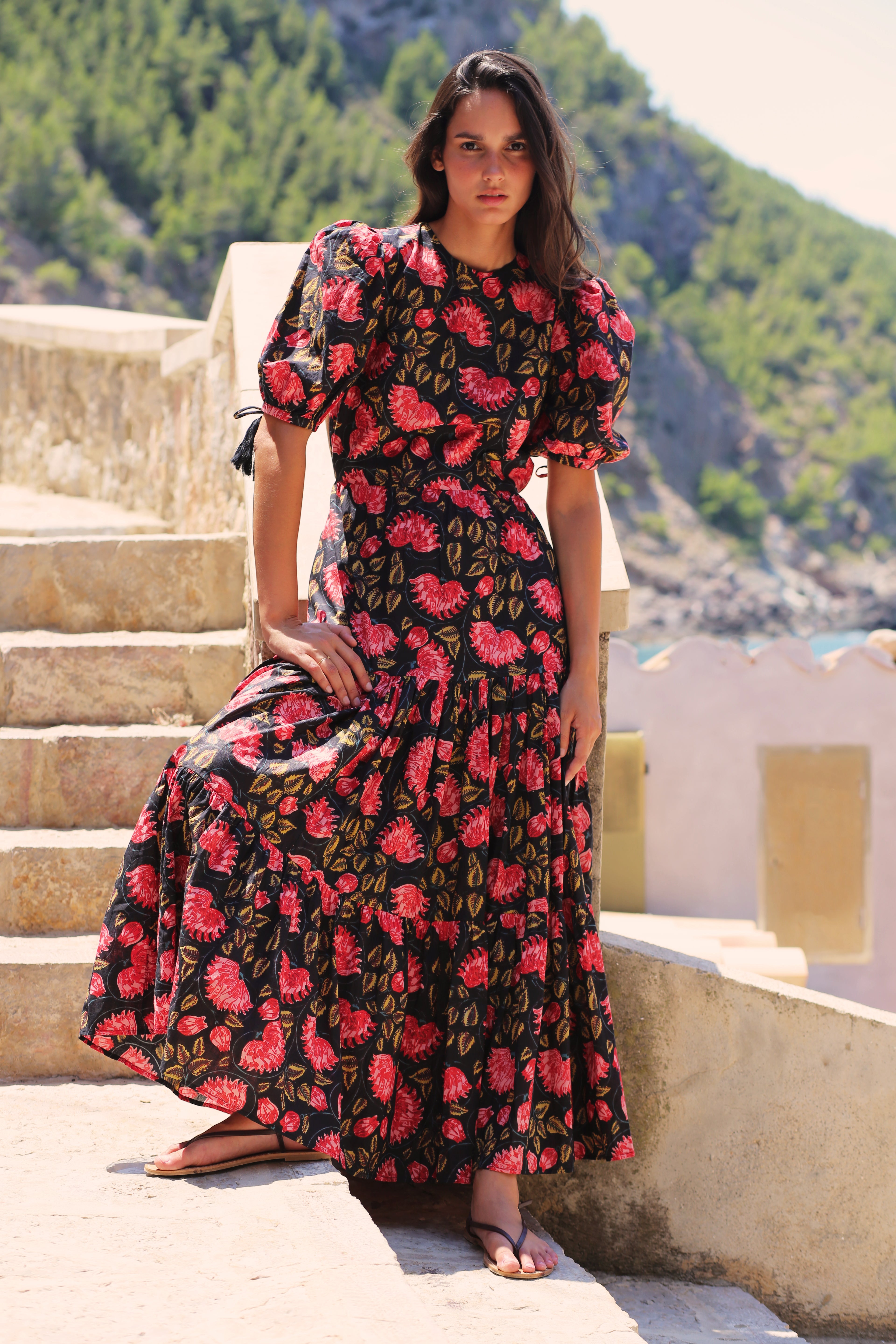 GABRIELLA PINK FLOWERS DRESS